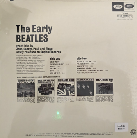 The Beatles The Early Beatles LP Album vinyl record 2024 remastered Reissue Mono