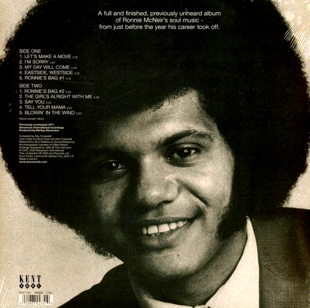 Ronnie McNeir – Makes A Move LP Album vinyl record 2025 remastered on Kent
