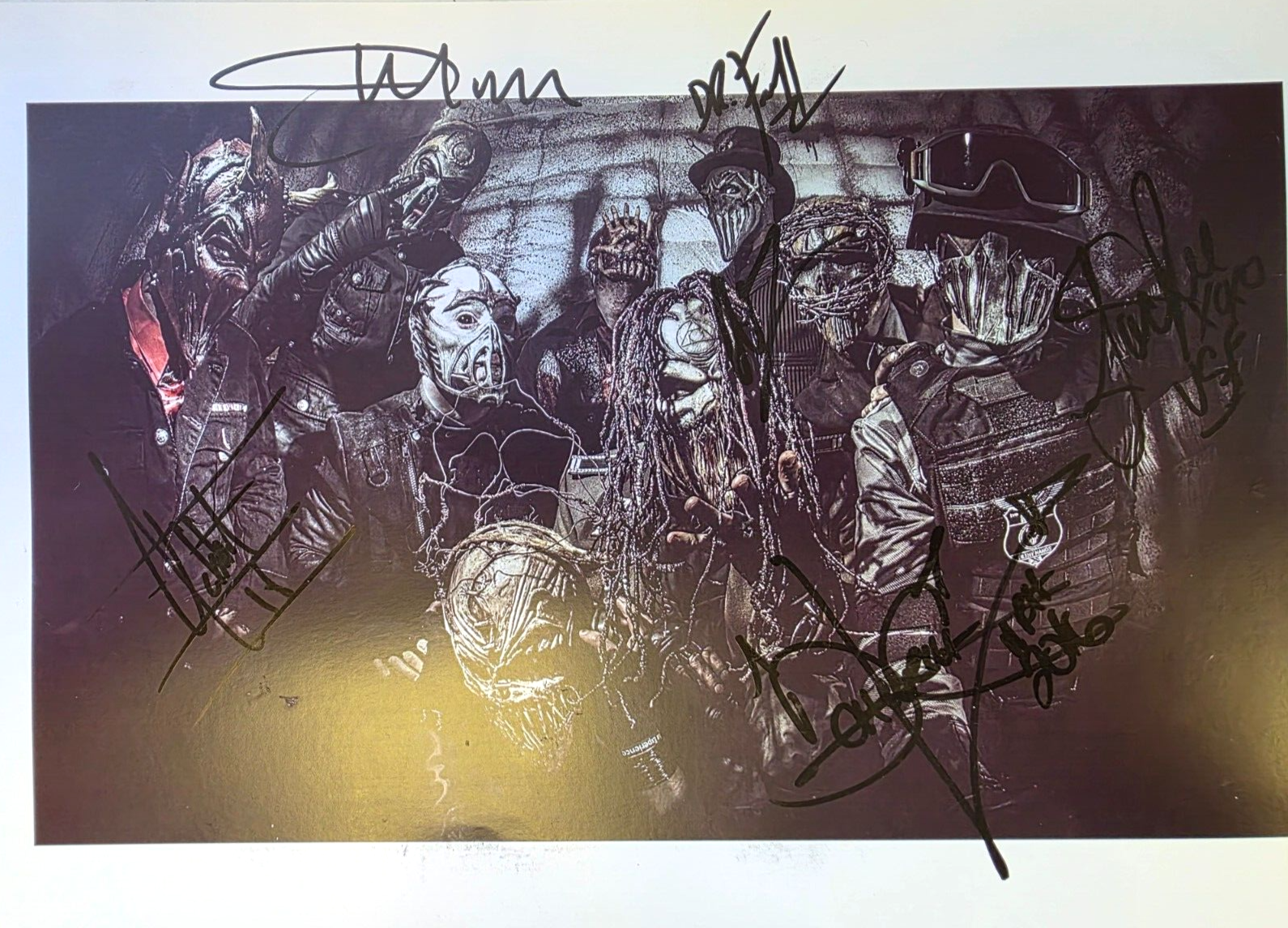 Mushroomhead Hand Signed A4 presentation autographs signed by the band
