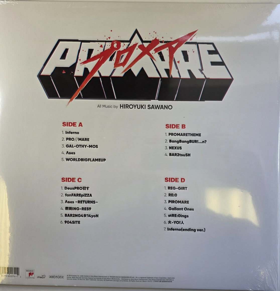 Hiroyuki Sawano – Promare OST LP Album vinyl record limited red white split