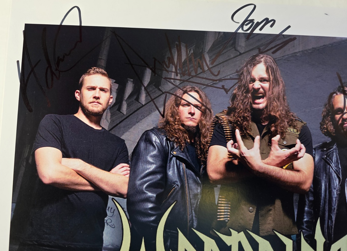 Warbringer HAND Signed presentation size A4 on glossy print By the band