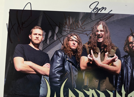 Warbringer HAND Signed presentation size A4 on glossy print By the band