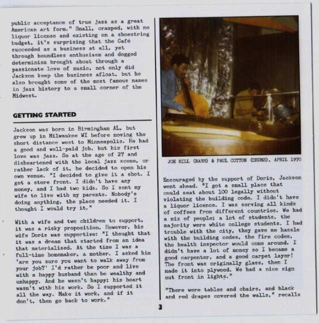 Bobby Jackson The Cafe Extra-Ordinaire Story  CD Album 2010 on Jazzman
