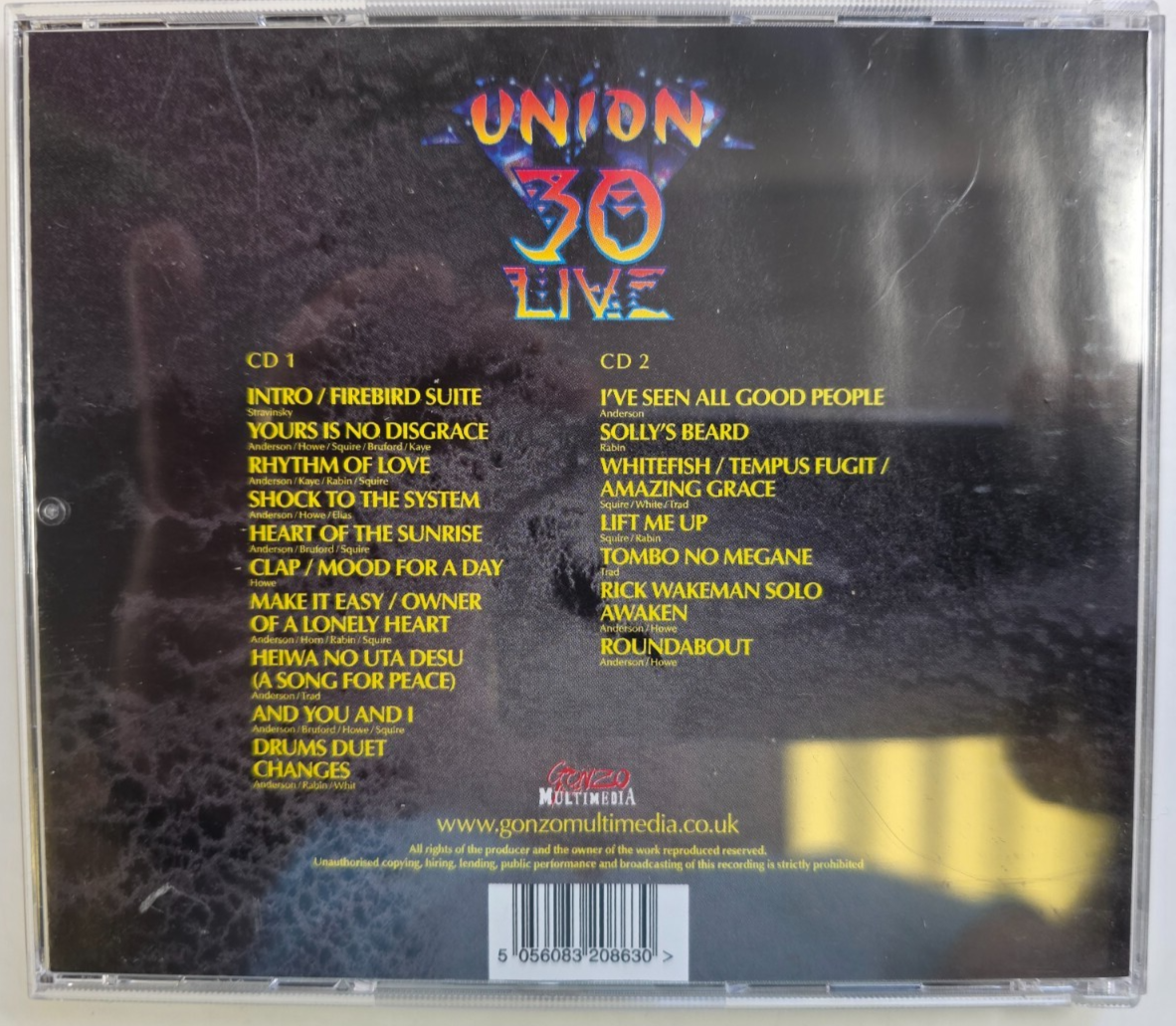 Yes Union 30 Live: Bunka Taiikukan Yokohoma March 4th 1992 CD Album