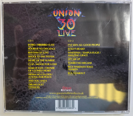 Yes Union 30 Live: Bunka Taiikukan Yokohoma March 4th 1992 CD Album