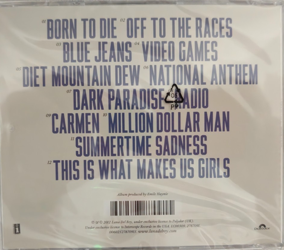 Lana Del Rey - Born To Die CD Album 2012 on Polydor