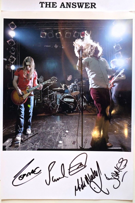 The Answer Hand signed A4 glossy presentation by the band rock memorabilia