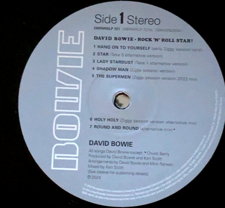 David Bowie Rock 'N' Roll Star! LP Album vinyl record 2024 on Parlophone