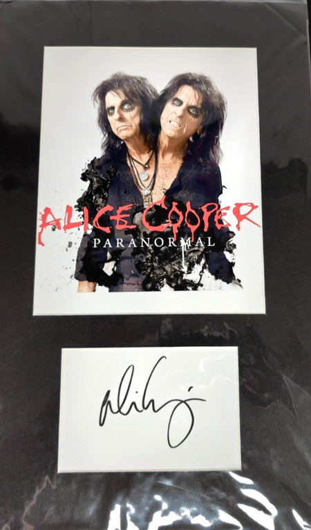 Alice Cooper Hand Signed presentation 12" x 18" Autograph