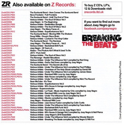 Joey Negro & Will Fox Breaking The Beats CD Album 2020 on Z Records Compilation