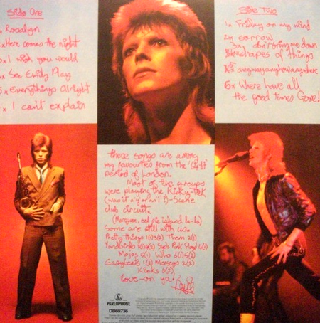 David Bowie Pinups LP Album vinyl record 2016 on Parlophone remastered reissue