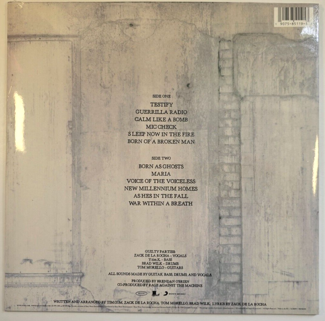 Rage Against the Machine The Battle Of Los Angeles LP Album vinyl record 180gram