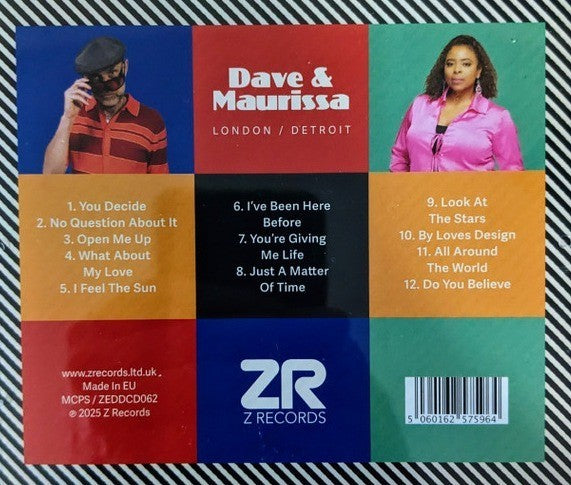 Dave & Maurissa London / Detroit CD Album on Z Records 2025 funk soul boogie