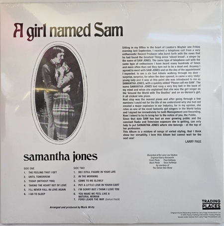 Samantha Jones – A Girl Named Sam LP Album vinyl record RSD Limited green 2020