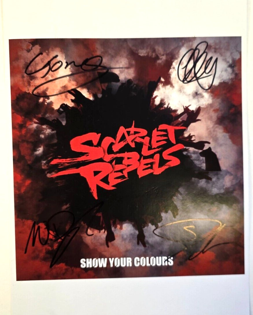 Scarlet Rebels HAND  Signed print size A4 on glossy print autographs by band