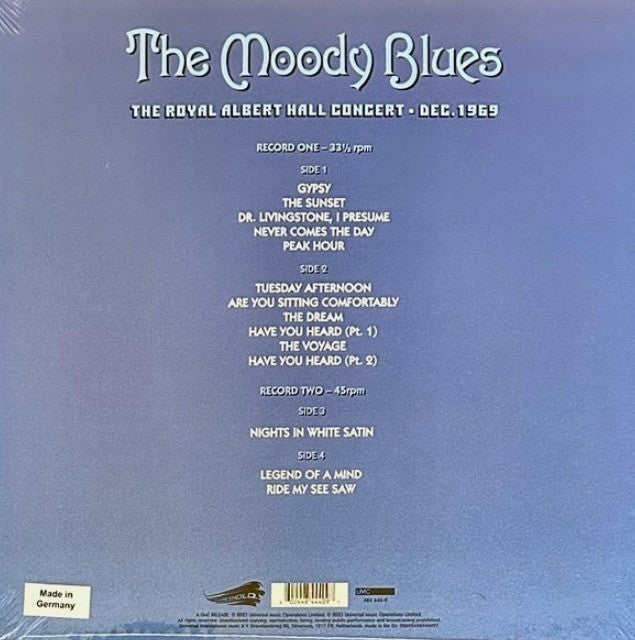 The Moody Blues The Royal Albert Hall Concert - Dec. 1969 LP Album vinyl record