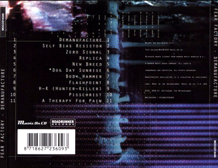 Fear Factory – Demanufacture CD Album 2023 remastered reissue on Music On CD