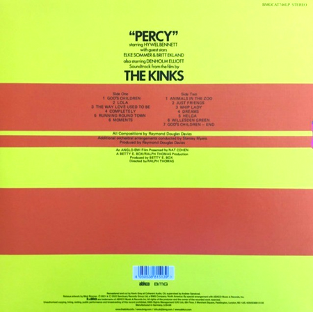 The Kinks Percy LP Album vinyl record 2022 reissue on BMG 180gram