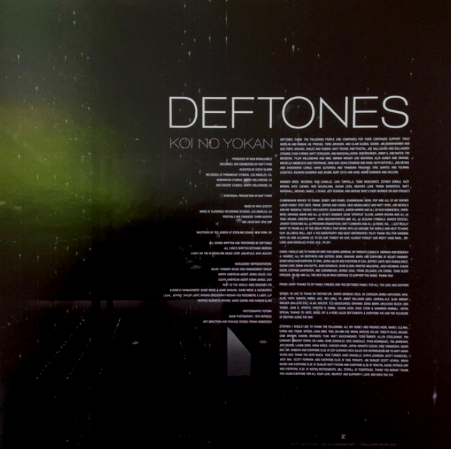 Deftones Koi No Yokan LP Album vinyl record 2012 Black edition on Reprise 180gr