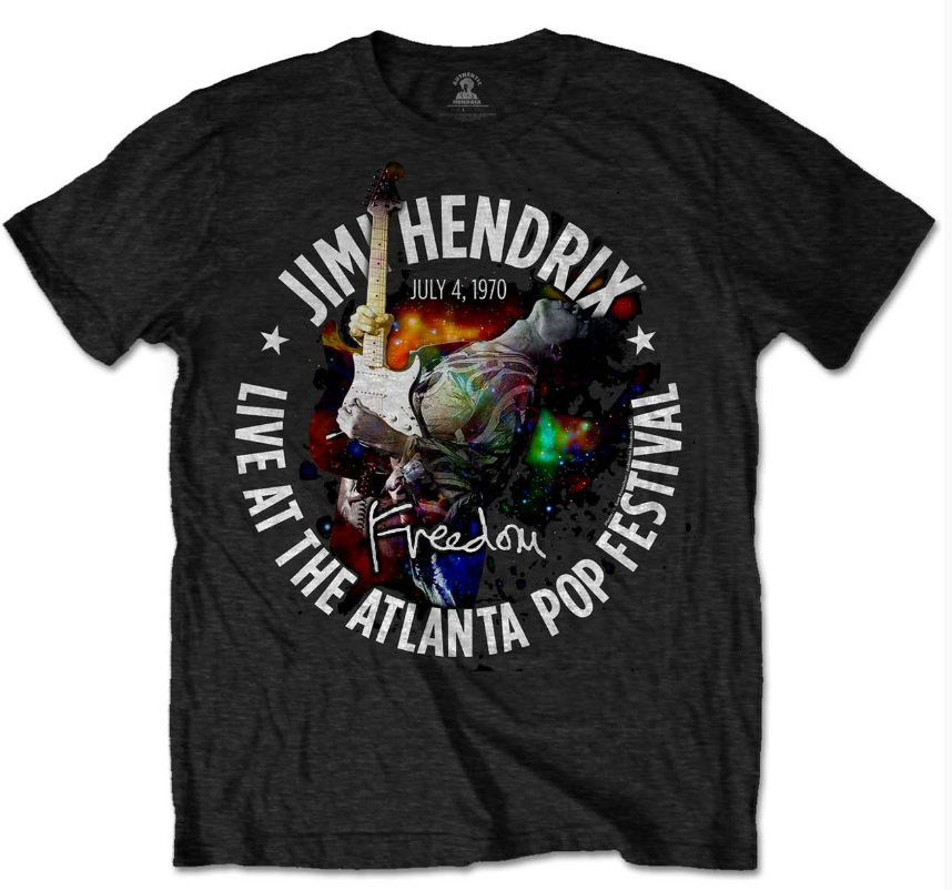 Jimi Hendrix – Unisex T Shirt Atlanta Pop Festival 1970 Black Size XL