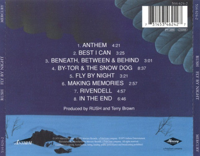 Rush Fly By Night CD Album Remastered Rush Reissue 2020 on Mercury Rock