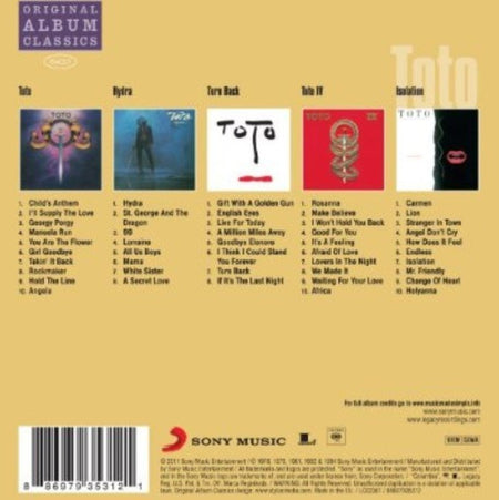 Toto Original Album Classics CD Boxset 5 Disc Set on Sony 2011 reissue 5 Albums