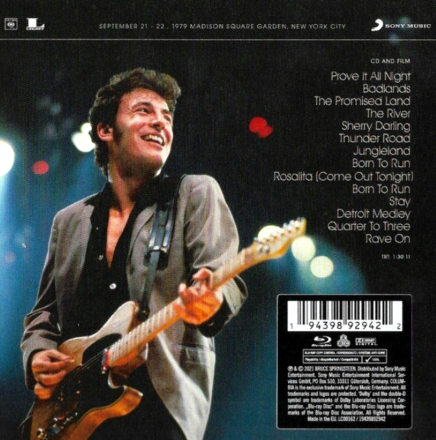 Bruce Springsteen The Legendary 1979 No Nukes Concerts CD Album + Blu-Ray 2021