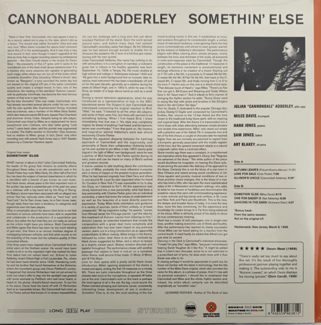 Cannonball Adderley Somethin' Else LP Album vinyl record reissue Orange Limited