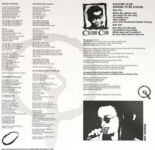Culture Club Kissing To Be Clever LP Album vinyl record limited yellow reissue