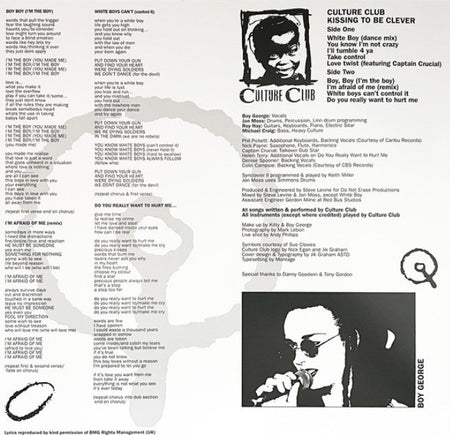 Culture Club Kissing To Be Clever LP Album vinyl record limited yellow reissue