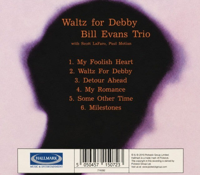 The Bill Evans Trio – Waltz for Debby  CD 2016 mono remastered reissue