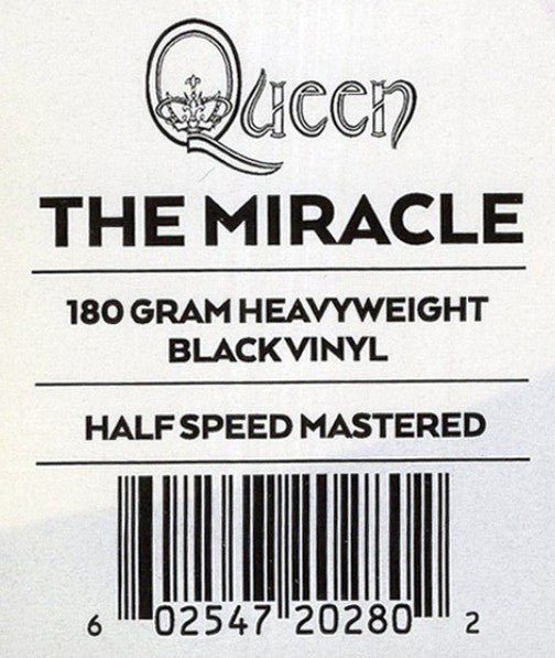 Queen The Miracle LP Album vinyl record Half Speed Remaster 2015 reissue Virgin