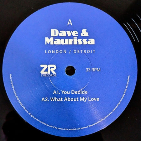 Dave & Maurissa London / Detroit LP Album vinyl record 2025 on Z Records