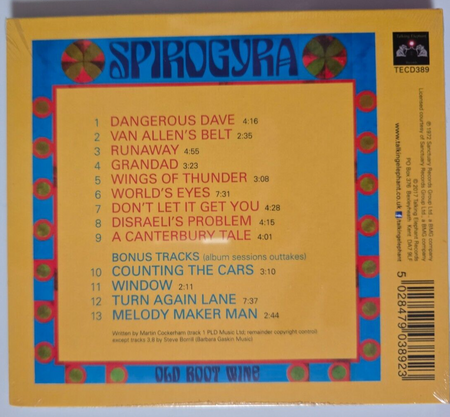 Spirogyra – Old Boot Wine CD Album 2017 reissue prog rock in digipak