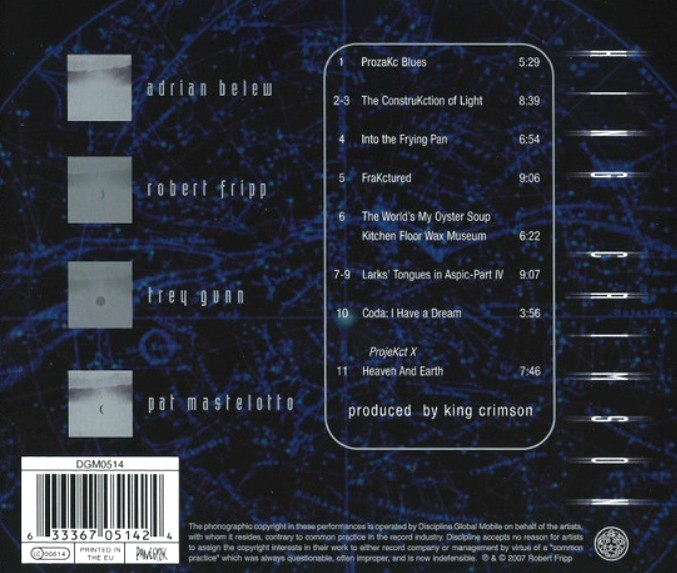 King Crimson The ConstruKction Of Light Remastered Reissue on Discipline Global