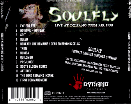 Soulfly - Live At Dynamo Open Air 2018 CD Album new sealed Dynamo Concerts Live
