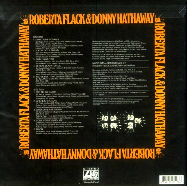 Roberta Flack & Donny Hathaway LP Album vinyl record 2019 remastered reissue