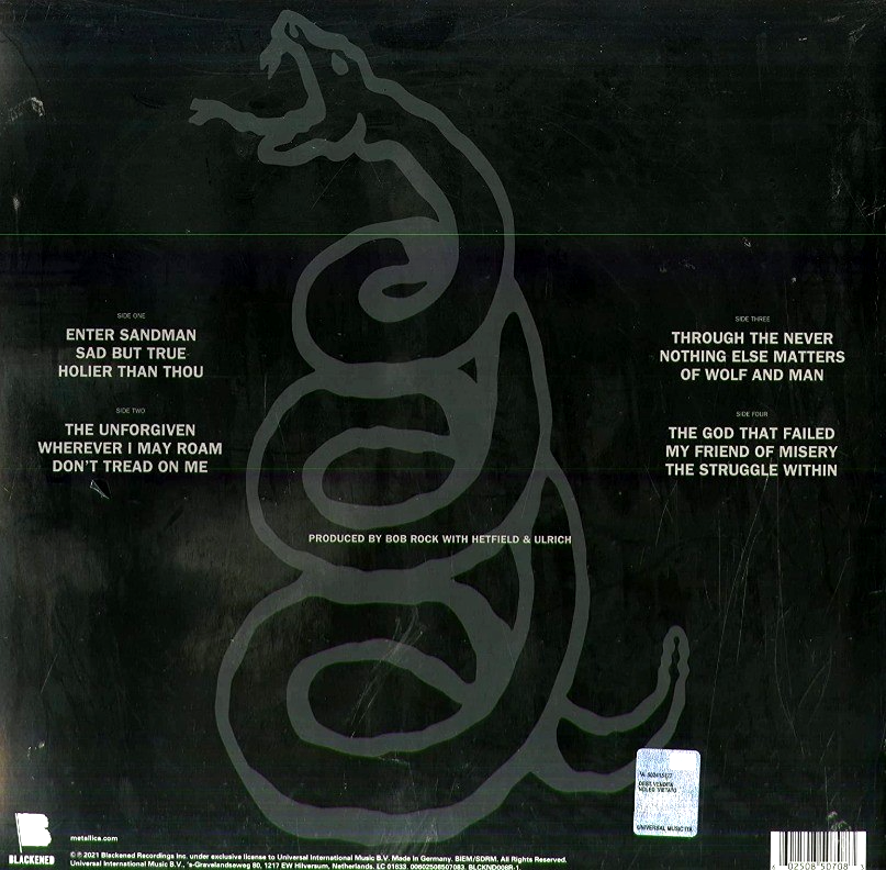 Metallica Metallica LP Album vinyl record 2021 remastered 180g reissue Blackened