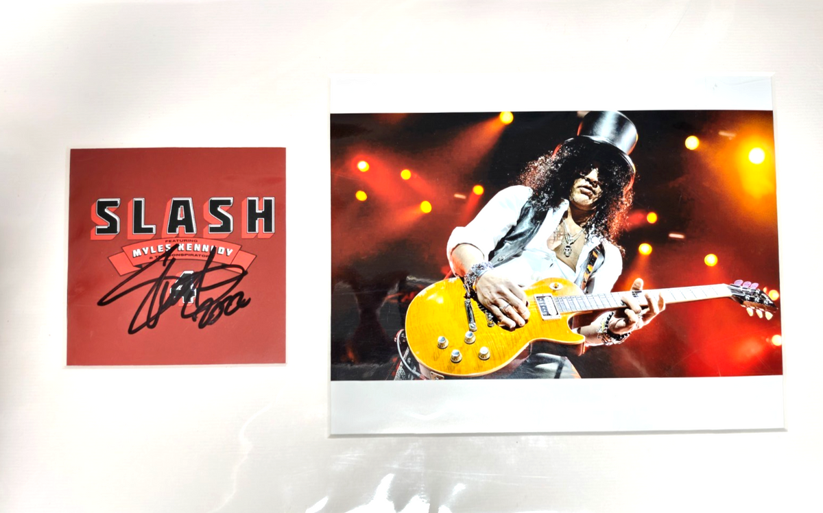 Slash Hand Signed presentation 12" x 18" by Autograph