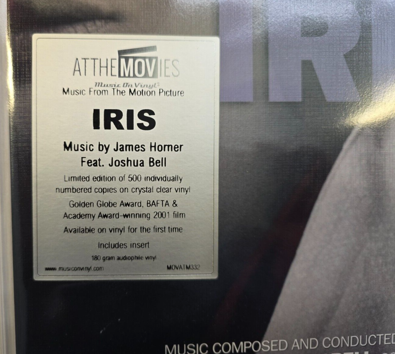 James Horner, Joshua Bell – Iris  LP Album vinyl record limited clear numbered
