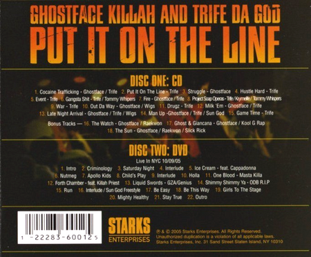 Ghostface Killah and Trife Da God Put It On The Line CD Album with DVD Limited
