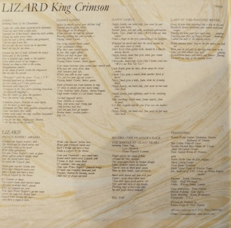 King Crimson Lizard Elemental Mix LP Album vinyl record 200g reissue 2021 LTD Ed