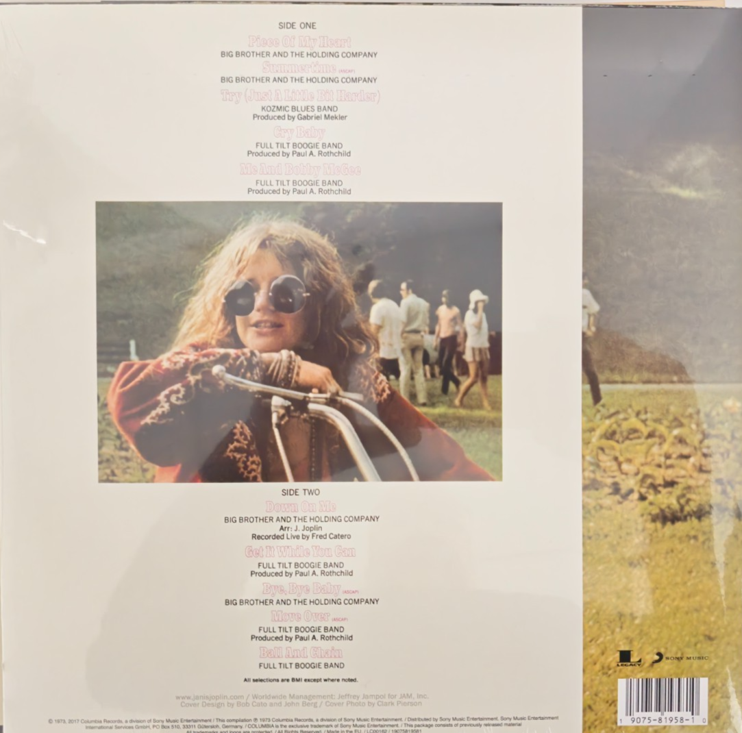 Janis Joplin's Greatest Hits LP Album vinyl record 2018 compilation reissue