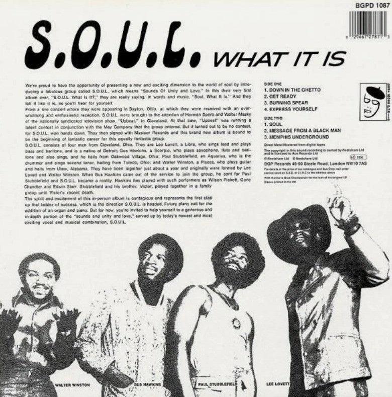 S.O.U.L. What Is It LP Album vinyl record 2022 remastered BGP Records reissue