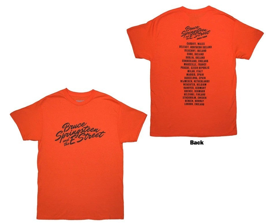 Bruce Springsteen Unisex T‑Shirt Tour ’24 River Font (Orange) EX Tour Merch XXL