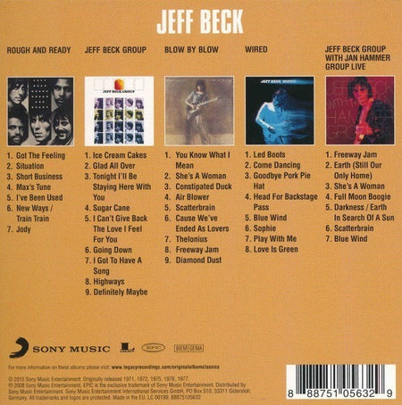 Jeff Beck Original Album Classics CD Boxset 5 Disc Set on Sony 2015 compilation