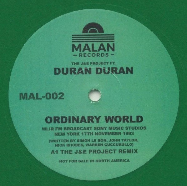 The J&E Project FT Duran Duran Ordinary World 12" Vinyl Record Limited Green