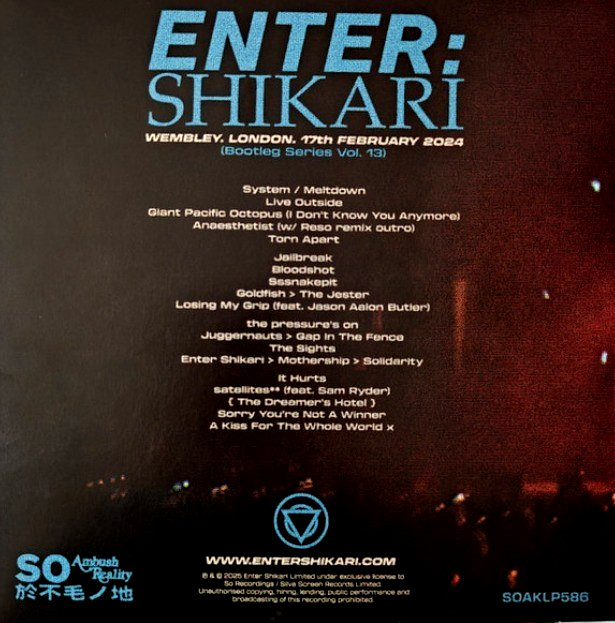 Enter Shikari Wembley London 17th February 2024 LP Album vinyl record coloured