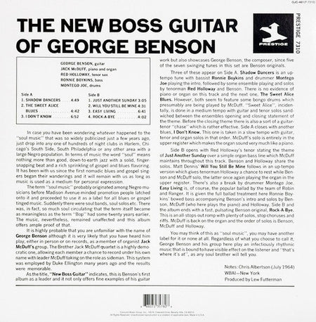 George Benson The New Boss Guitar Of George Benson LP Album vinyl record 2014