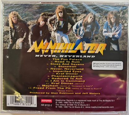Annihilator Never Neverland CD Album Remastered reissue Roadrunner Records 1998